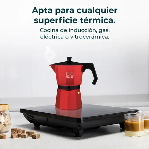 Cecotec Cafetera italiana Mokclassic 600 Red