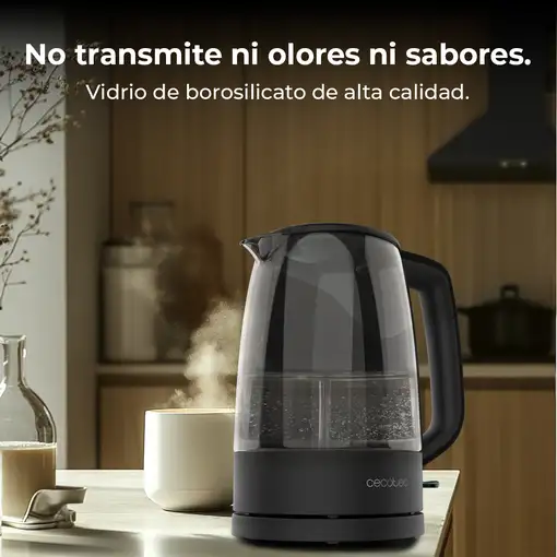 Cecotec ThermoSense 320 tetera eléctrica 1,7 L 2200 W Transparente, Negro
