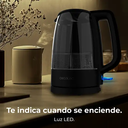 Cecotec ThermoSense 320 tetera eléctrica 1,7 L 2200 W Transparente, Negro