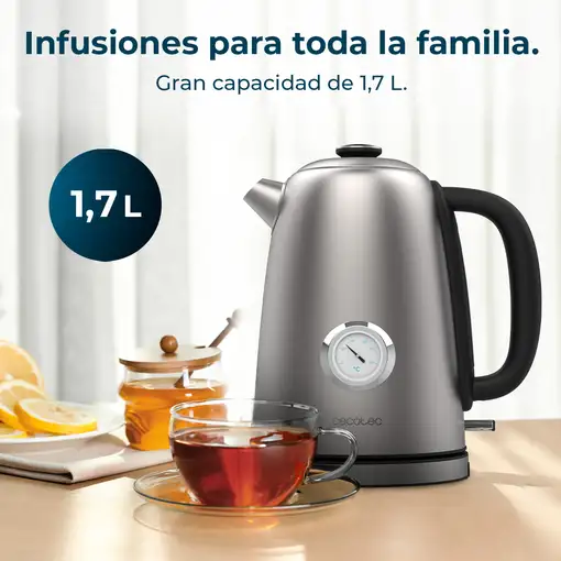 Cecotec Thermosense 620 Vintage tetera eléctrica 1,7 L 2200 W Acero inoxidable