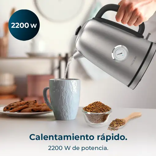 Cecotec Thermosense 620 Vintage tetera eléctrica 1,7 L 2200 W Acero inoxidable