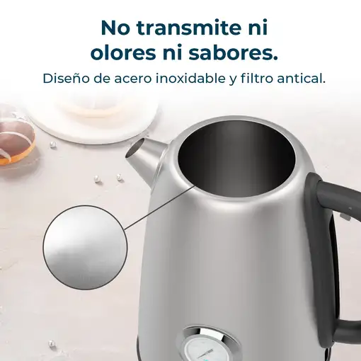 Cecotec Thermosense 620 Vintage tetera eléctrica 1,7 L 2200 W Acero inoxidable