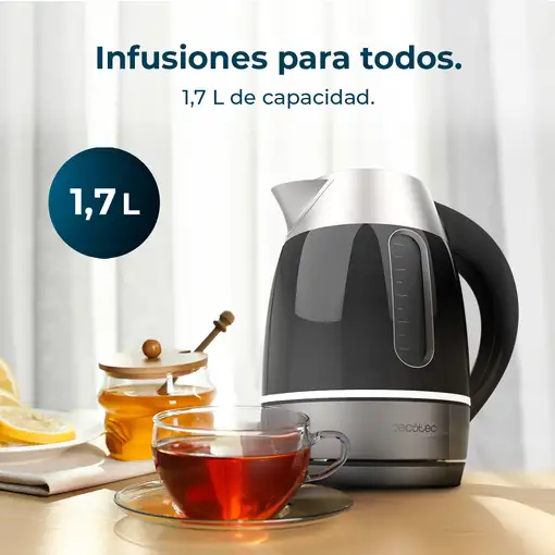 Cecotec Thermosense 400 VisionLight tetera eléctrica 1,7 L 2200 W Negro, Plata