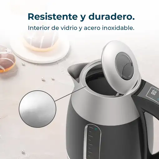 Cecotec Thermosense 400 VisionLight tetera eléctrica 1,7 L 2200 W Negro, Plata