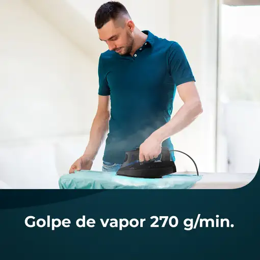 Plancha vapor-seco suela anodizada ultradeslizante turbo anodized pro 3200 W Azul