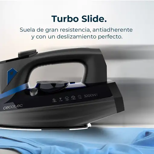 Plancha vapor-seco suela anodizada ultradeslizante turbo anodized pro 3200 W Azul
