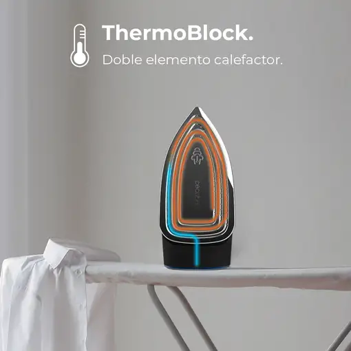 Plancha vapor-seco suela antiadherente 3000 W Negro 01878 CECOTEC