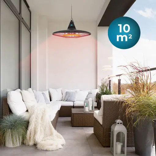 Cecotec ReadyWarm 1500 Exterior Negro 1500 W Calefactor eléctrico halógeno