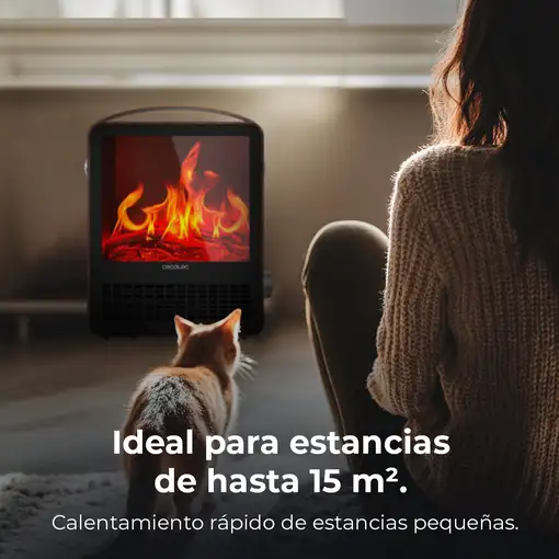 Cecotec ReadyWarm 1500 Ceramic Flames Interior Beige 1500 W Ventilador eléctrico