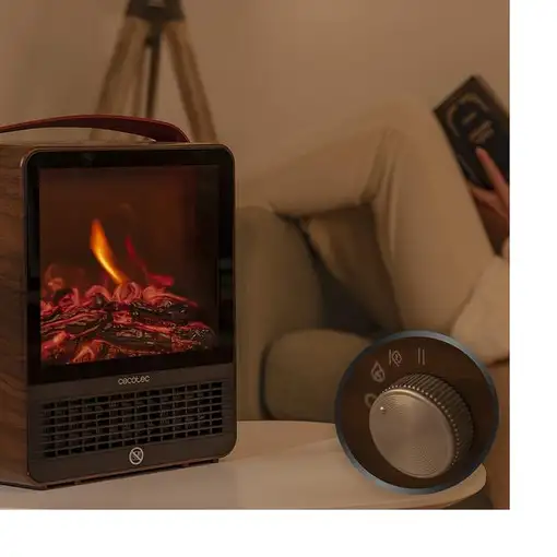 Cecotec ReadyWarm 1500 Ceramic Flames Interior Beige 1500 W Ventilador eléctrico