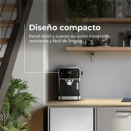 EVVO Cafetera Express Intensa 30, panel táctil a color, 20 bares de presion