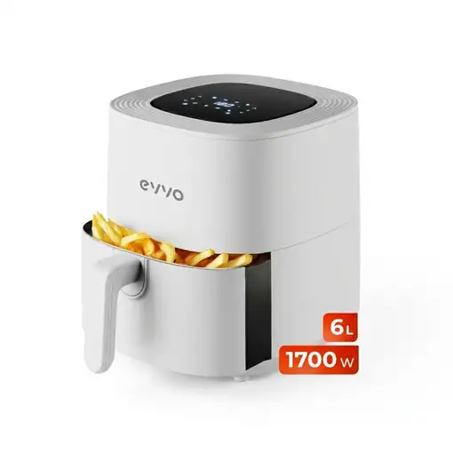 EVVO Freidora sin aceite Tasty Fryer - 6 litros, 1700W, Tecnología Dual Cyclone, EVVO Freidora sin aceite Tasty Fryer - 6 litros, 1700W, Tecnología Dual Cyclone,