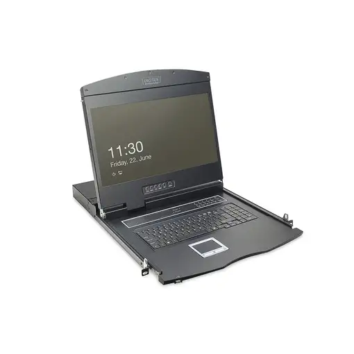 Digitus Consola modular con TFT de 19" (48,3 cm), KVM de 1 puertos y panel táctil,