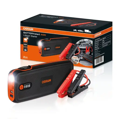 Mini arrancador de batería multi-función portátil para 12V OSRAM BATTERY START 400 Mini arrancador de batería multi-función portátil para 12V OSRAM BATTERY START 400