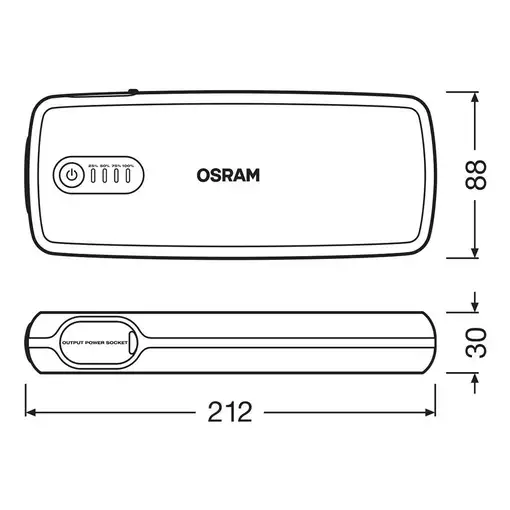 Mini arrancador de batería multi-función portátil para 12V OSRAM BATTERY START 400
