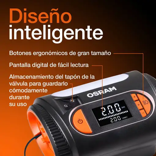 Compresor inflador de aire portátil a 12V OSRAM TYREinflate 2120
