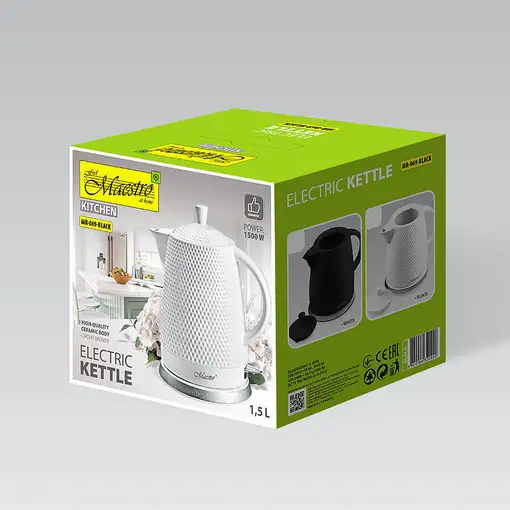 Maestro MR-069 tetera eléctrica 1,5 L 1500 W Negro
