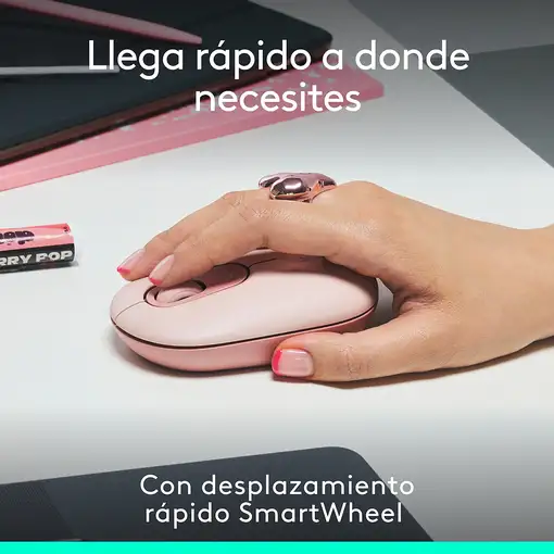 Logitech POP Mouse, ratón inalámbrico Bluetooth compacto y portátil con botones pr