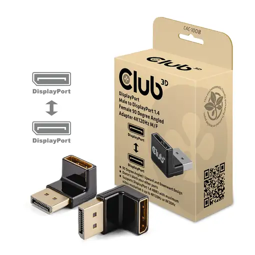 CLUB3D CAC-1008 cambiador de género para cable DisplayPort Negro