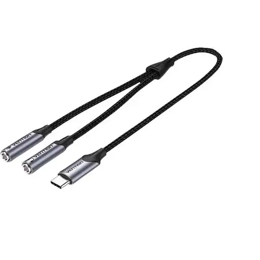 Vention BGPHY cable de audio 0,3 m 3,5mm TRS USB Tipo C Negro Vention BGPHY cable de audio 0,3 m 3,5mm TRS USB Tipo C Negro