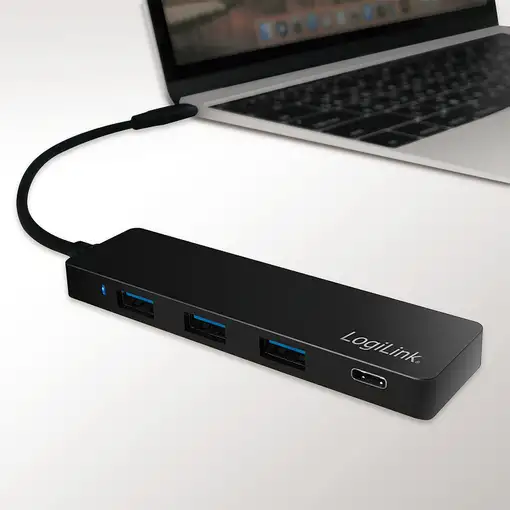 LogiLink UA0311 hub de interfaz USB 3.2 Gen 1 (3.1 Gen 1) Type-C 5000 Mbit/s Negro