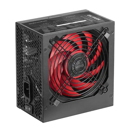 Mars Gaming MPIII750, Fuente Alimentación PC ATX 750W, 5 Años de Garantía, 85% Efi