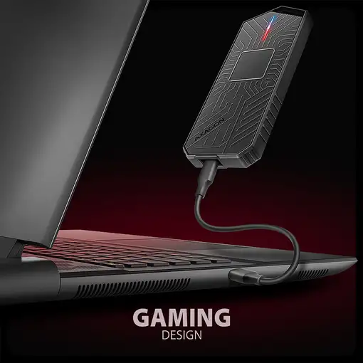 Axagon EEM2-GAM, USB-C 10Gbps - NVMe & SATA SSD GAME M.2 box, bezšroubkový Caja ex