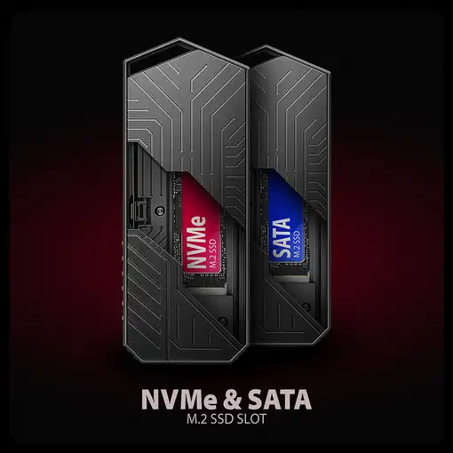 Axagon EEM2-GAM, USB-C 10Gbps - NVMe & SATA SSD GAME M.2 box, bezšroubkový Caja ex