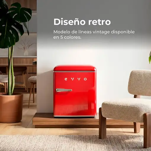 EVVO F20 Retro frigorífico Independiente 45 L Rojo