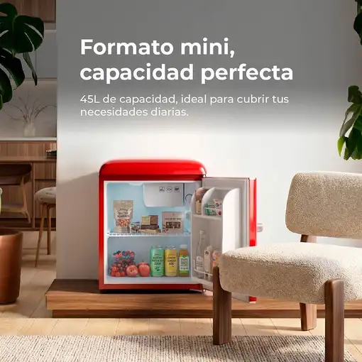 EVVO F20 Retro frigorífico Independiente 45 L Rojo