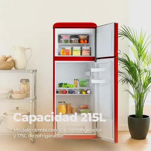 Frigoríficos dos puertas Independiente 215 L Rojo 8435743900416 EVVO