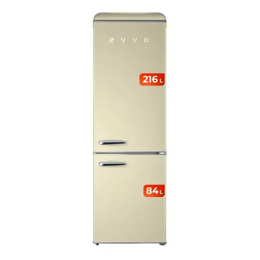Frigorífico combi Evvo F55BG Retro Beige Frigorífico combi Evvo F55BG Retro Beige
