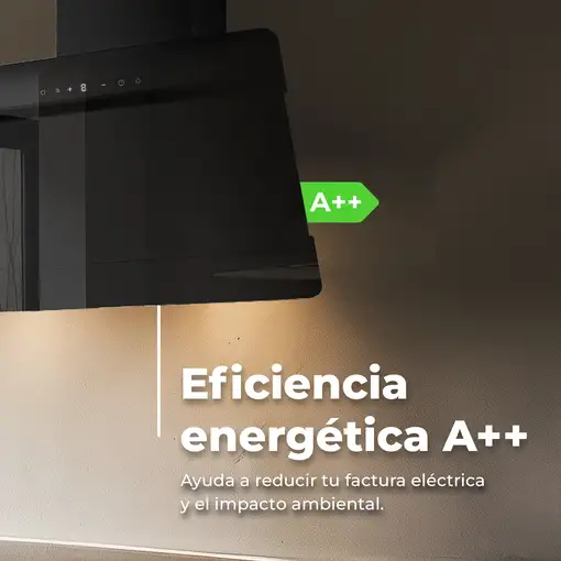 Campana Extractora Decorativa EVVO CE42 Cristal Black