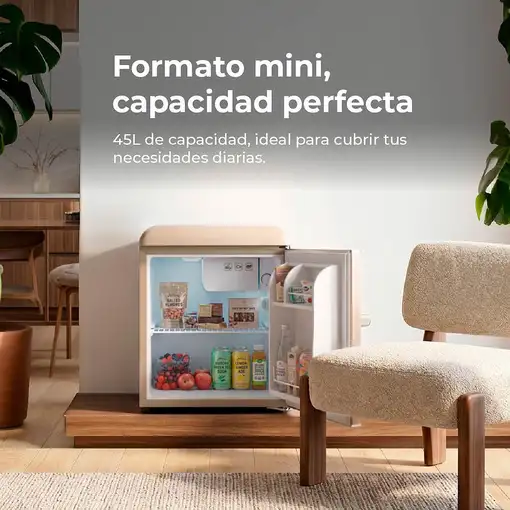 EVVO F20 Retro frigorífico Independiente 45 L Beige