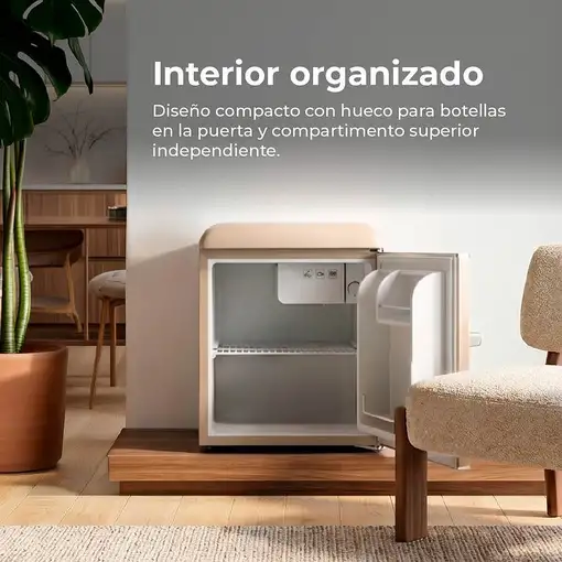EVVO F20 Retro frigorífico Independiente 45 L Beige