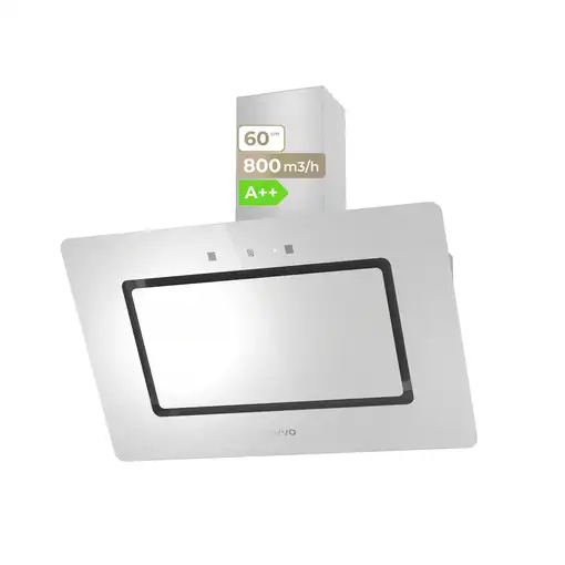 Campana Extractora Decorativa EVVO CE43 Cristal White Campana Extractora Decorativa EVVO CE43 Cristal White