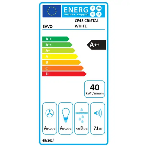 Campana Extractora Decorativa EVVO CE43 Cristal White