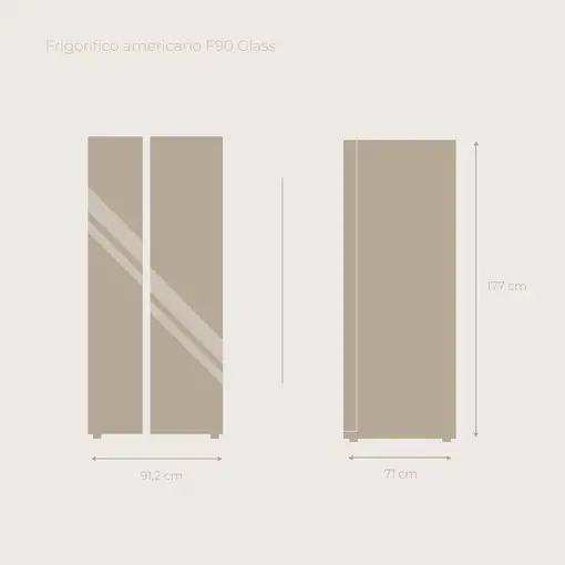 Frigorífico Americano EVVO F90B Glass