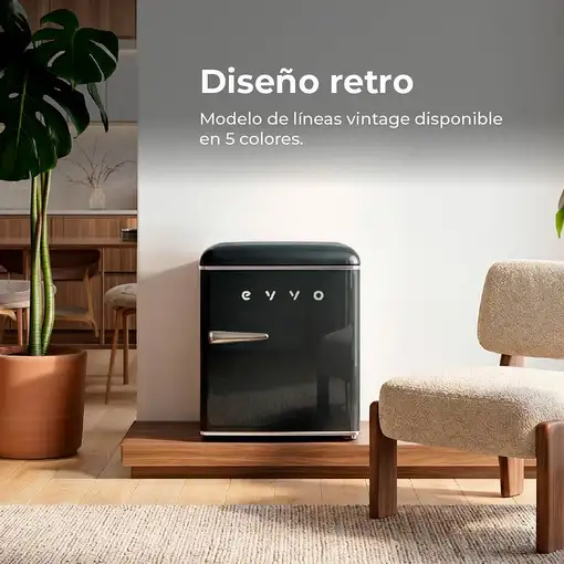 EVVO F20 Retro frigorífico Independiente 45 L Negro