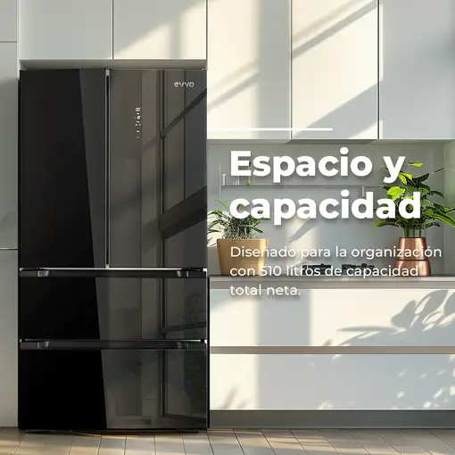 Frigorífico Francés EVVO F80B Glass V2