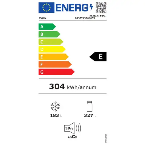 Frigorífico Francés EVVO F80B Glass V2