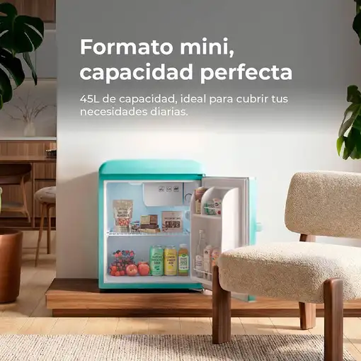 EVVO F20 Retro frigorífico Independiente 45 L Azul