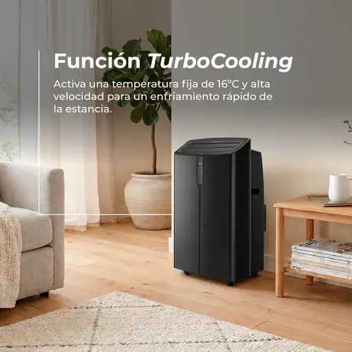 Aire Acondicionado Portátil negro, 2000 Btu Frío y Calor, Wi-Fi, P12 Silent EVVO