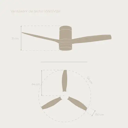 Ventilador de techo EVVO V553 White