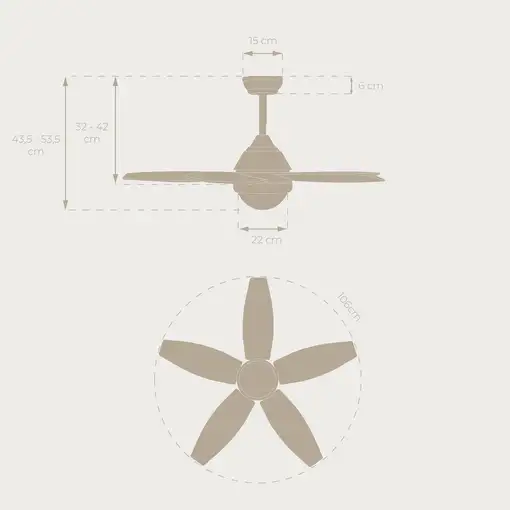 Ventilador de techo EVVO V416 Wood