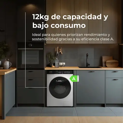 Lavadora blanca 12 kg, 1350 Rpm, Supernova U12 EVVO