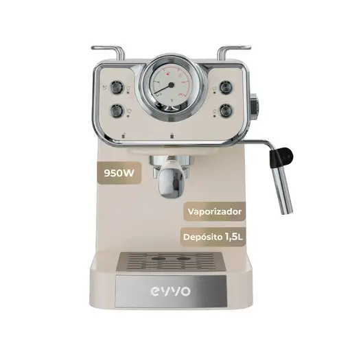 Cafetera Expresso beige, 15 bar, 1,5 L, Intensa Retro EVVO