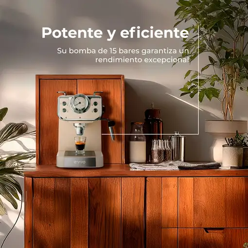 Cafetera Expresso beige, 15 bar, 1,5 L, Intensa Retro EVVO