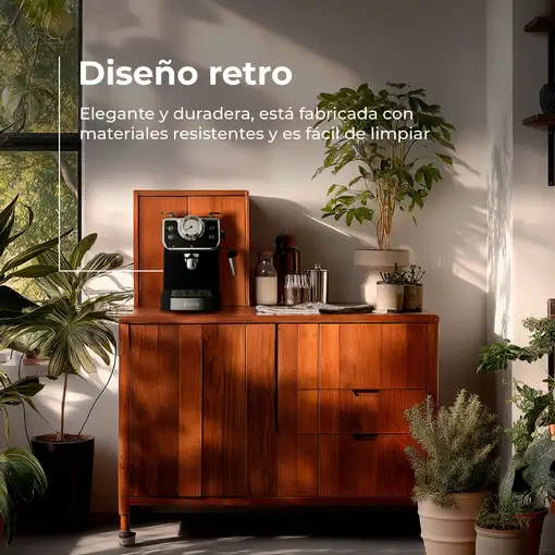 Cafetera Espresso EVVO Intensa Retro Negro