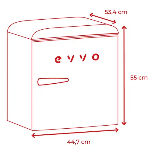 EVVO F20 Retro frigorífico Independiente 45 L Beige